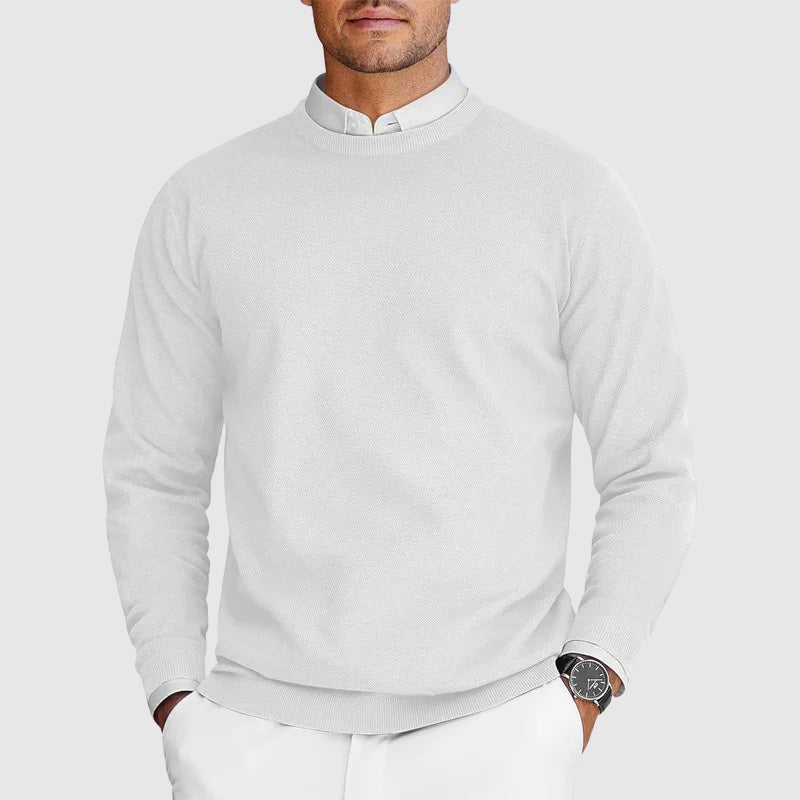 Men’s Crewneck Sweater – Cotton Blend Classic Design